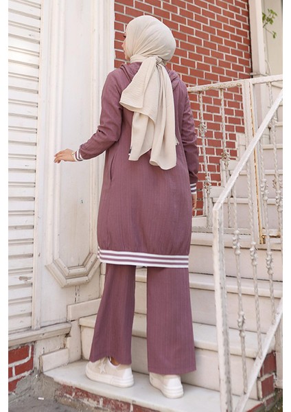 Fermuarlı Ribanalı Takım Lila 10405 fırsatları