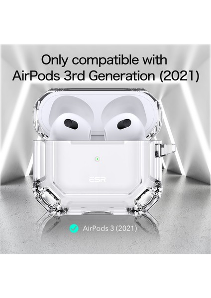 Airpods 3.nesil (2021) Armor Kılıf Şeffaf