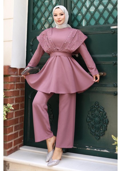 Inci Detaylı Takım Gül Kurusu 19202