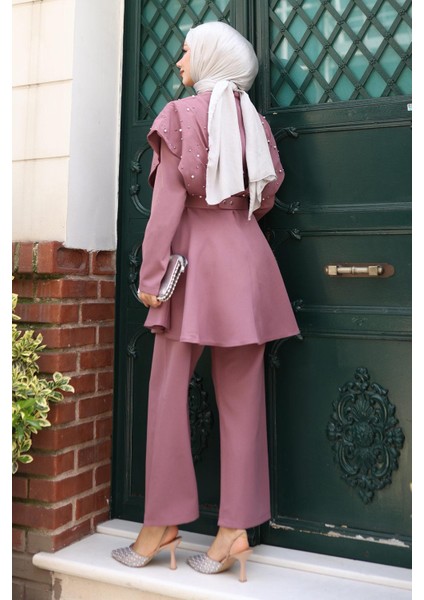 Inci Detaylı Takım Gül Kurusu 19202 fırsatları