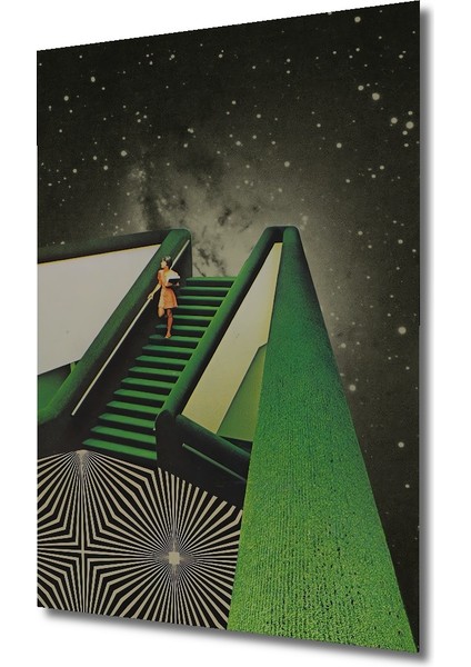 Gızemlı Merdivenlerden Yıldızlara Yolculuk Ahşap Dekoratif Tablo Dikdörtgen Tablo modelleri