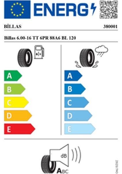 6.00-16 Tt 6pr 88A6 Bl 120 Traktör Ön Lastiği (Üretim TARIHI:2025) fiyatları