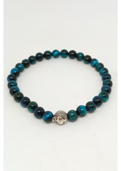 Mavi Kaplan Gözü Doğal Taşlı Bileklik