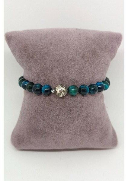 Mavi Kaplan Gözü Doğal Taşlı Bileklik modelleri