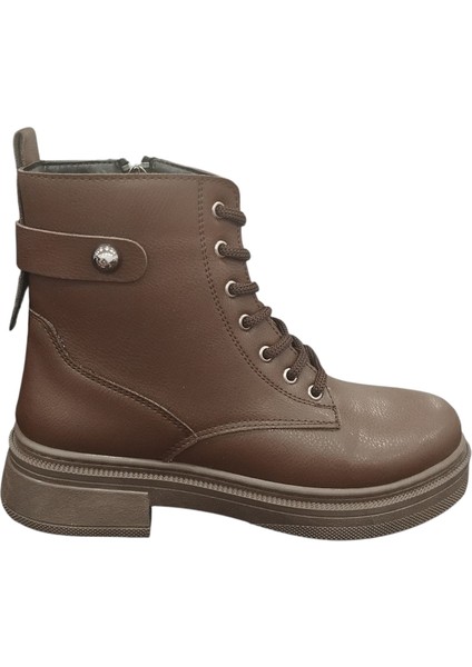 86209Z Yandan Fermuarlı Kaydırmaz Kalın Kauçuk Taban Günlük Kadın Bot