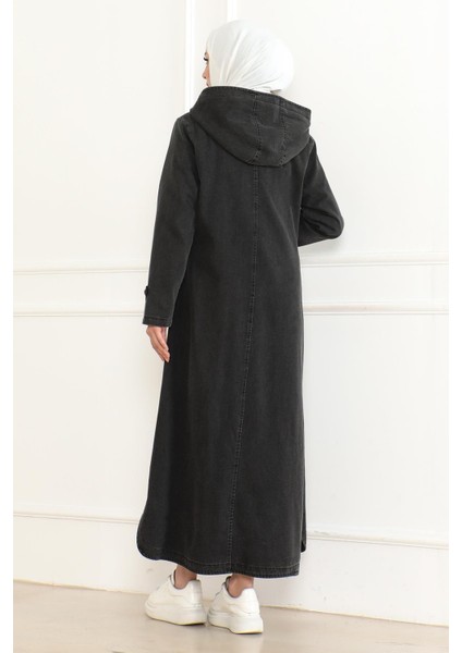 Kapşonlu Kot Mont Füme 19230 fırsatları