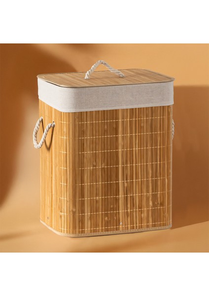Porsima PBT-053 Kapaklı Kirli Çamaşır Sepeti Dikdörtgen - Bambu Kirli Çamaşır Sepeti indirimleri