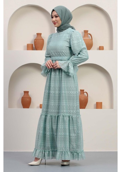 Inci Detaylı Dantel Abiye Mint 12239 fırsatları