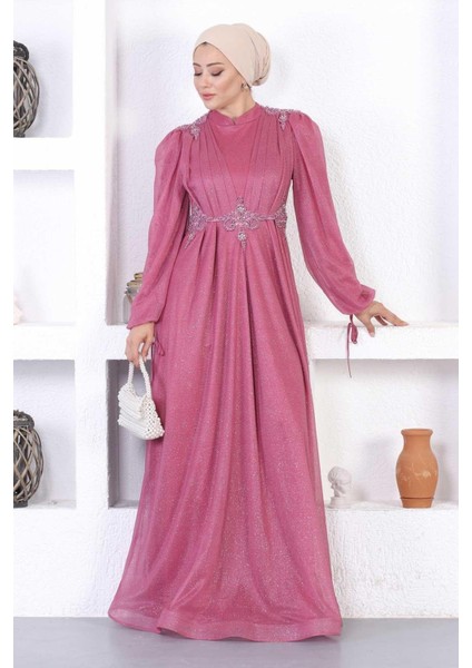 Incili Dantelli Simli Abiye Gül Kurusu 12252 fırsatları