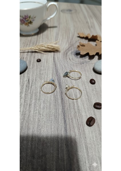 Doğal Taş Yüzük Seti - 3'lü Kombinasyon, Şık ve Zarif Tasarım modelleri