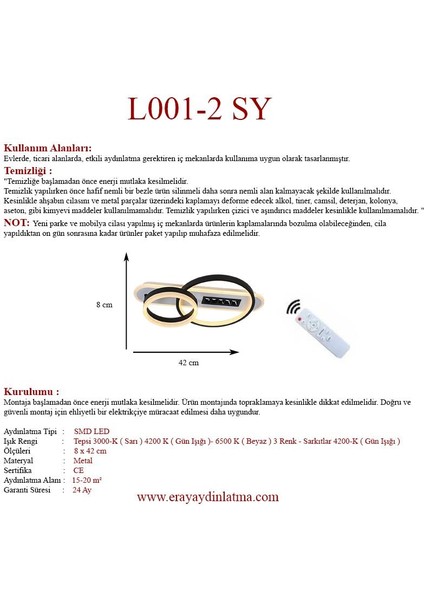 L002-2 Siyah Beyaz LED Avize fırsatları
