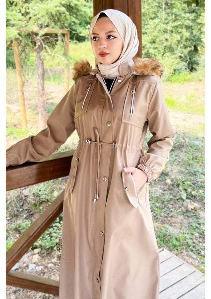 Kapşonlu Fermuarlı Mont Vizon 10349 fiyatları