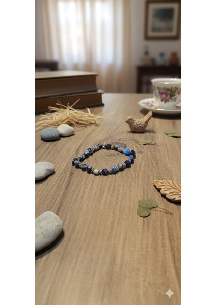 Lapis Lazuli Taşlı Sarmal Tasarım Bijuteri Bileklik - Doğal Taş Şifa Enerjisi fırsatları