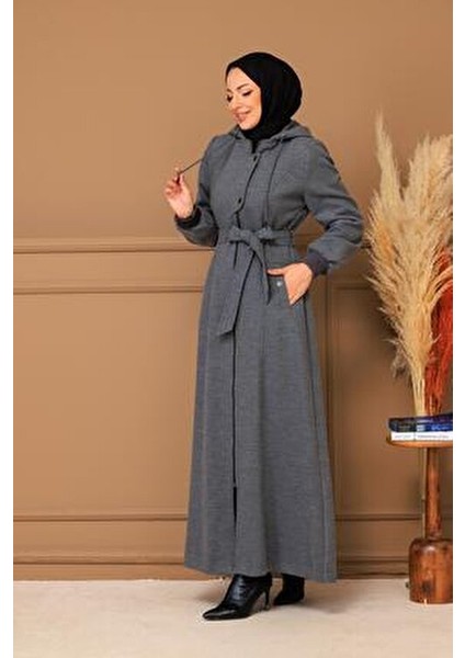 Kışlık Kadın Kaşe Pardesü Kapşonlu 58008 fırsatları