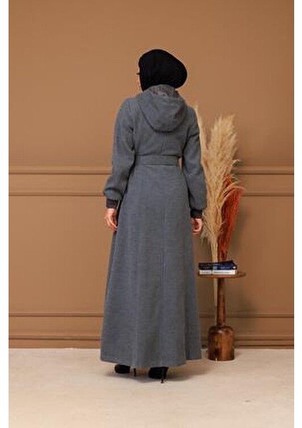 Kışlık Kadın Kaşe Pardesü Kapşonlu 58008 indirimleri