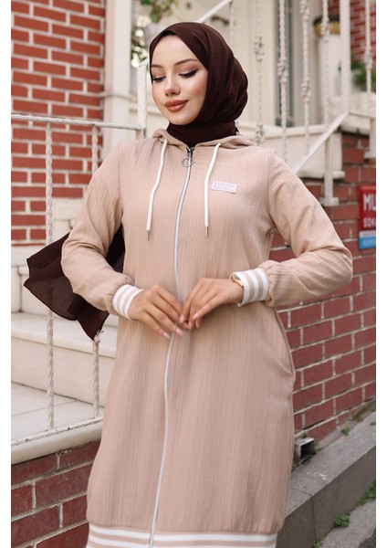 Fermuarlı Ribanalı Takım Bej 10405 fiyatları