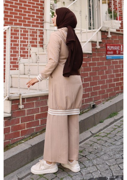 Fermuarlı Ribanalı Takım Bej 10405 fırsatları