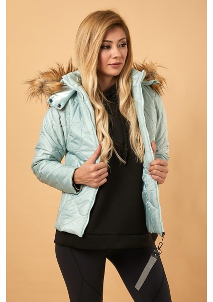 Kısa Kapitone Şişme Mont Mint 12256 modelleri