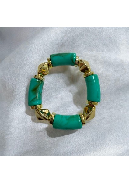 Kemik Akrilik Lastikli Bileklik Vintage