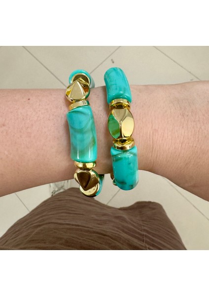 Kemik Akrilik Lastikli Bileklik Vintage fiyatları