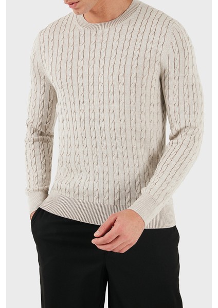 % 100 Yün Regular Fit Bisiklet Yaka Kazak Erkek Kazak 57101 14401 005 modelleri