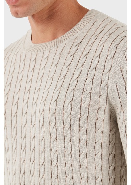 % 100 Yün Regular Fit Bisiklet Yaka Kazak Erkek Kazak 57101 14401 005 indirimleri