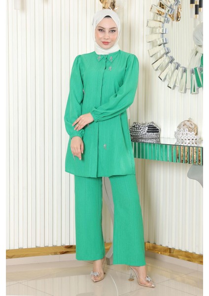 Taş Detaylı Takım Yeşil 19902