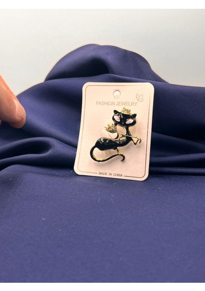 Asil Sosyete Kedi Broş Yaka Iğnesi