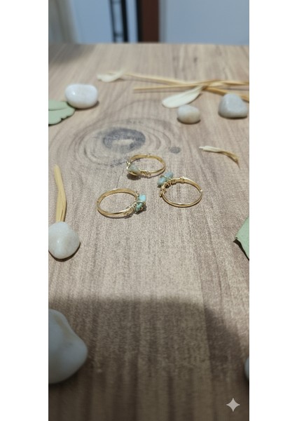 Doğal Taş Yüzük Seti - 3'lü Kombin Yüzük - Şık ve Zarif Tasarım modelleri