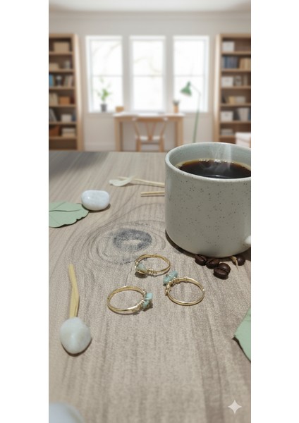 Doğal Taş Yüzük Seti - 3'lü Kombin Yüzük - Şık ve Zarif Tasarım indirimleri