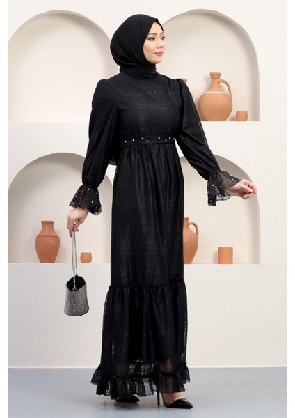 Inci Detaylı Dantel Abiye Siyah 12239 fırsatları