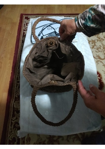 Kagıt Ipten Çanta Kenarları Gül Motifli Kahfe Krem 1 Adet Kaliteli Kullanışlı fiyatları