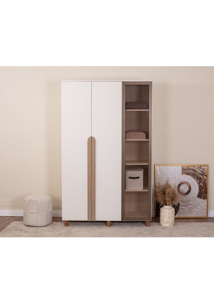 İtra 3 Kapaklı Gardırop – Krem Gövde, Krem Mdflam, Camlı Kapak fiyatları