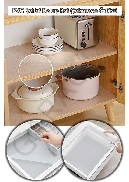 Pıtırcik Kaymaz Raf Örtüsü - Şeffaf (45 cm x 10 Metre) NUR-065