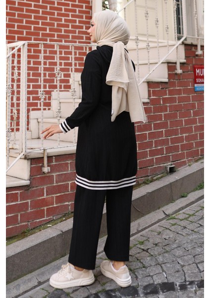 Fermuarlı Ribanalı Takım Siyah 10405 fırsatları