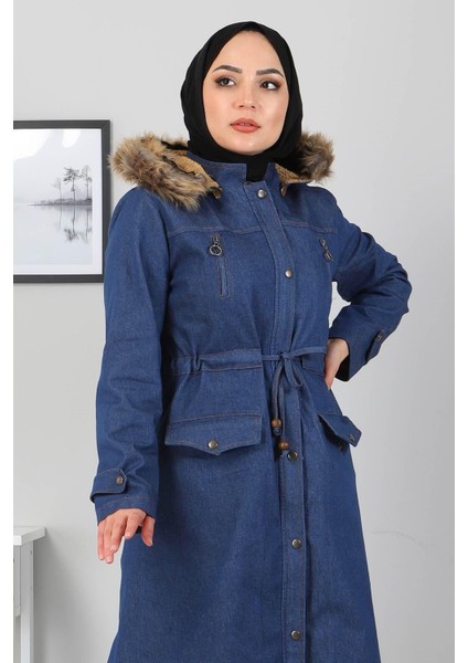 Fermuar Detaylı Kot Mont Mavi 9735 fiyatları