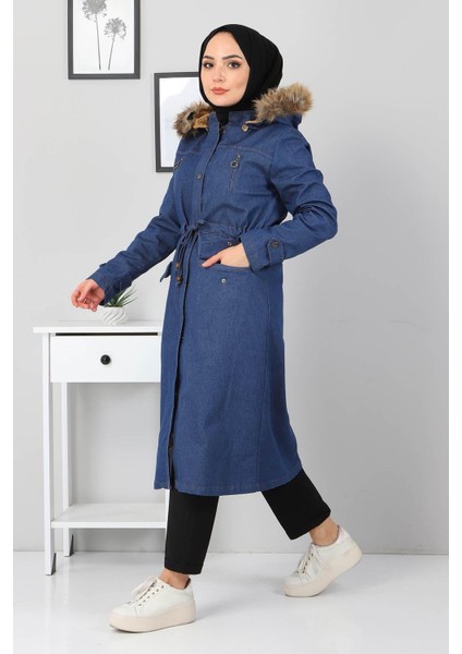 Fermuar Detaylı Kot Mont Mavi 9735 fırsatları