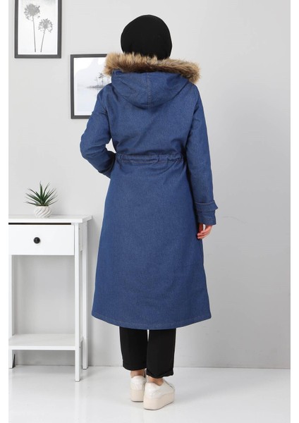 Fermuar Detaylı Kot Mont Mavi 9735 indirimleri