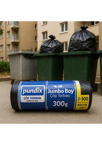 J300 Jumbo Boy Çöp Torbası 80X110 cm - 5 Koli (Toplam 30 Kg) Çift Kat 40 Mikron Kalın & Dayanıklı Siyah Poşet Seti | Her Koli 20 Rulo (300 Gr/rulo) | Ev, Ofis ve Bahçe Temizliği Için Ideal indirimleri