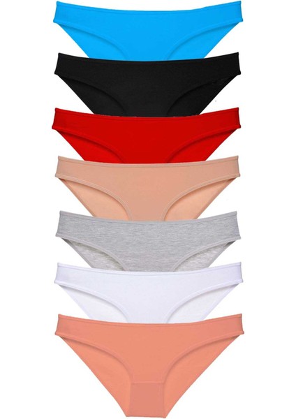 7 adet Süper Eko Set Likralı Kadın Slip Külot Set 1