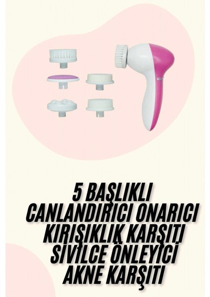 5 Başlıklı Titreşimli Cilt Temizleme Seti Canlandırıcı ve Onarıcı fiyatları