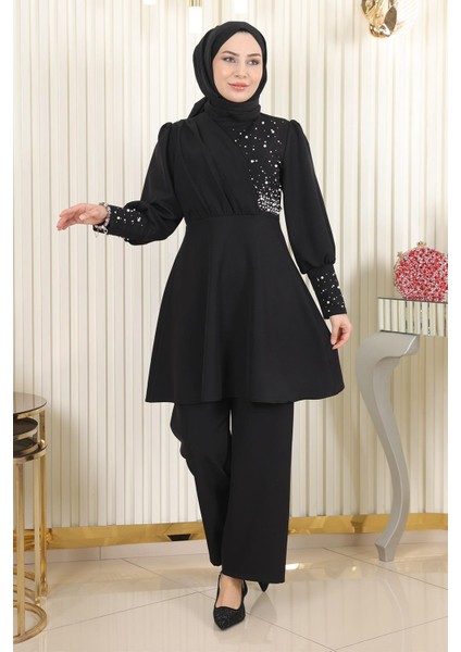 Incili Ikili Takım Siyah 17801