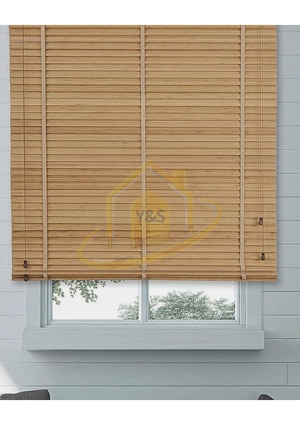 Wooden Blinds %100 Doğal Ahşap Jaluzi Perde 50MM, Alüminyum Kasalı Yüksek Kaliteli - Ahşap Naturel fırsatları