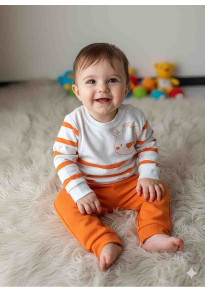 Erkek Bebek Turuncu Alt Üst Takım