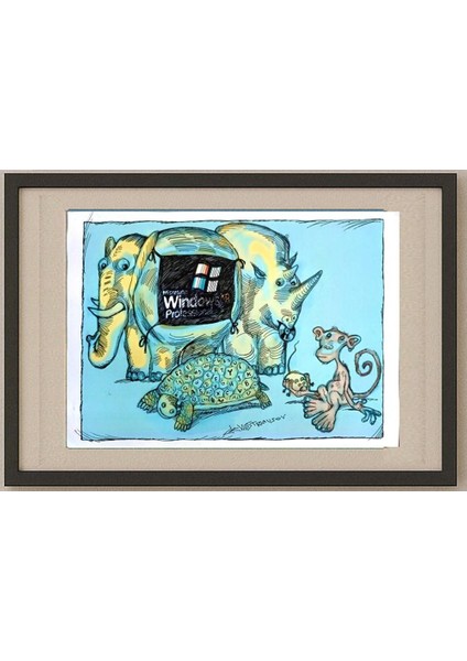 Chenzov Lev 29X21CM Orijinal Karikatür Tablo