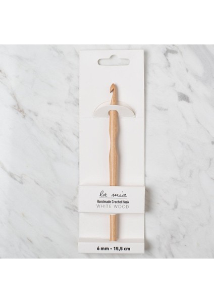 La Mia Whitewood 6 mm 15.5 cm Ahşap Yün Tığ