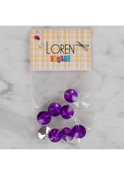 Loren Crafts Mor 8 Li Düğme - 200