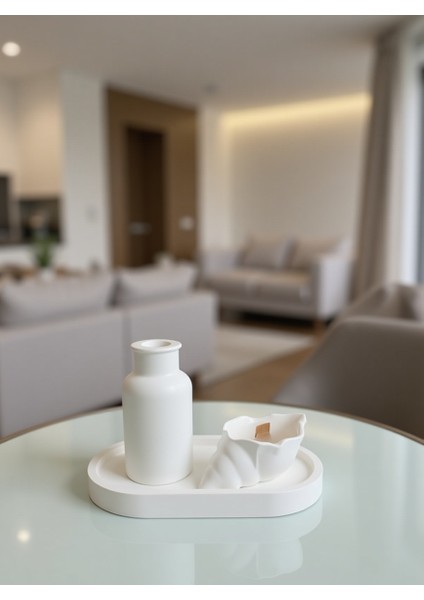 Modern Soft Dekor Seti – Vazo ve Mumluk Takımı