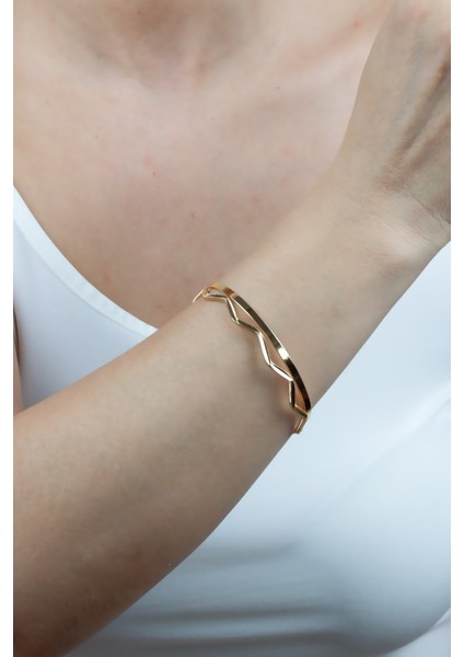 Düz ve Zigzag Form Ikili Bilezik Seti modelleri