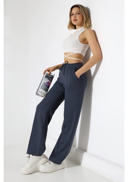 Içi Şardonlu Çimalı Eşofman Altı